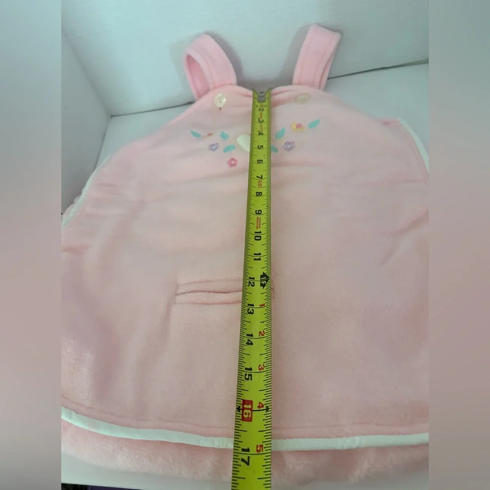 Baby Soft pink lined 0/12 Months Sack W/Embroidered flowers & heart By Baby Dove